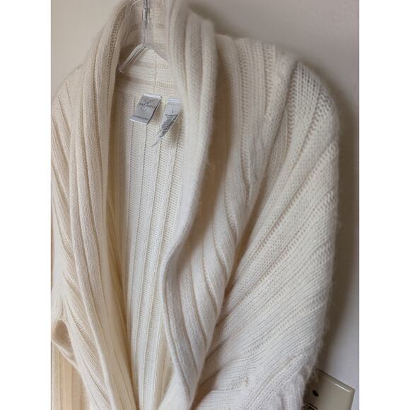 Belted Cardigan Angora Rabbit Hair Blend Soft Rib Knit Cozy. Softgirl Sz. L - Picture 3 of 6